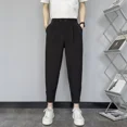 thumbnail image 3 of Pantalones de traje masculino trenzados, elásticos, ajustados, de verano, para hombre, para negocios, 9 pantalones cortos, para vestir en sociedad, para hombre chino 2024, 3 of 5