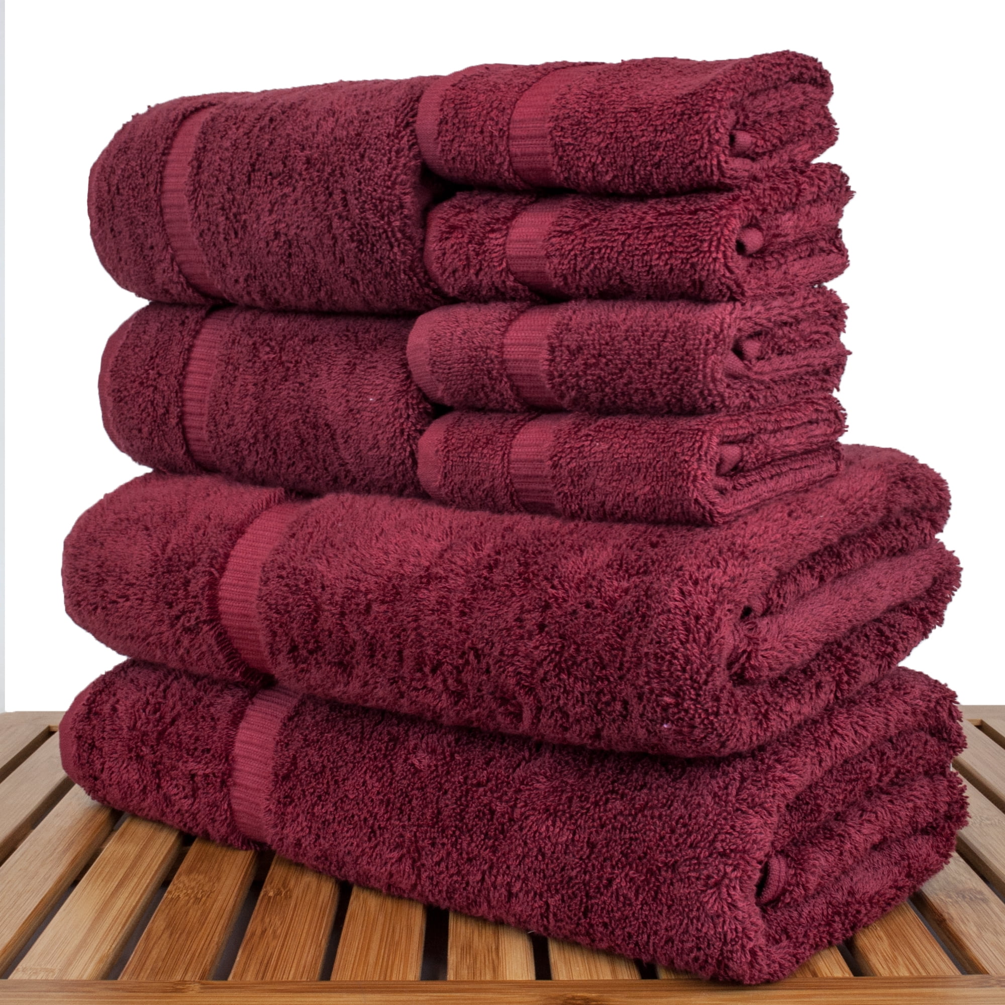 BC BARE COTTON Luxury Hotel & Spa Quality, Highly Absorbent 100% Turkish Cotton, 750+ GSM, Eco Friendly Towel, 2 Bath Towel, 2 Hand Towel, 4 Washcloths (8 Piece, Cranberry) (566-414)