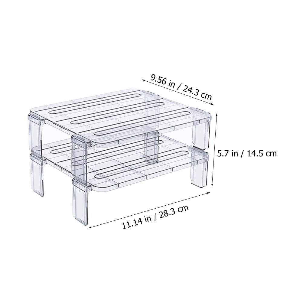 2pcs Refrigerator Organizer Shelf Fridge Stackable Storage Rack Kitchen Storage Rack