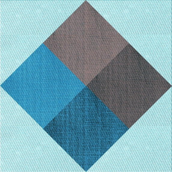 Ahgly Company Indoor Square Patterned Steel Blue Area Rugs, 4' Square