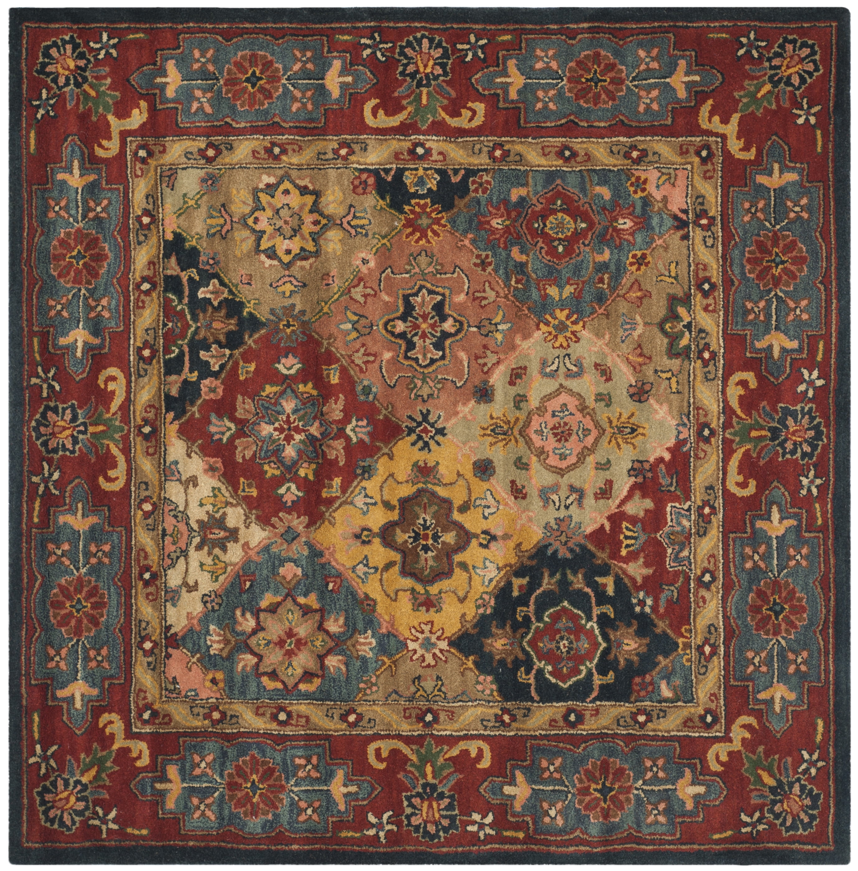 Safavieh Heritage Trudi Oriental Wool Area Rug, Red/Multi, 6' x 6' Square