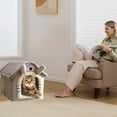 thumbnail image 6 of LAMIRO Cat Bed Cave Foldable Dog House Kennel Bed Mat for Small Medium Dogs Cats Winter Warm Chihuahua Cats Den Pet Products Basket Puppy Cave Sofa, 6 of 7