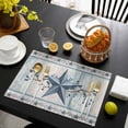 thumbnail image 3 of Texas Star Blue Placemats Set of 8, Farmhouse Country Branches Wooden Grain Placemats for Dining Table, Place Mats for Kitchen Tabletop, Waterproof Wipeable Dining Table Mats Set, 3 of 9