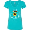 thumbnail image 3 of Inktastic Bee Kind Bees and Sunflower Women's V-Neck T-Shirt, 3 of 5