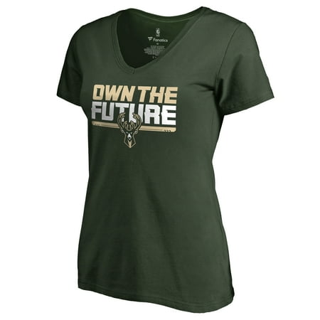 Milwaukee Brewers Green - Milwaukee Bucks Women's #Ownthefuture V-Neck T-Shirt - Green