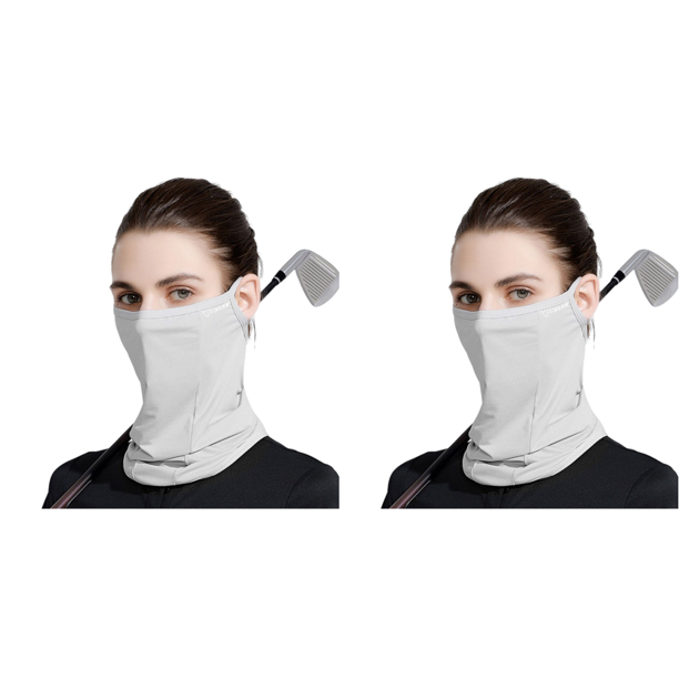Mascarilla facial unisex Seda de hielo suave Mascarilla deportiva Bufanda para golf al aire libre (Gris)