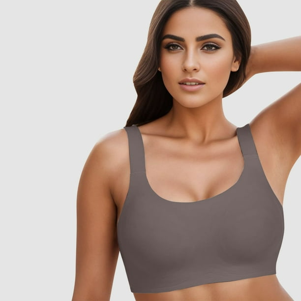 Cathalem Strappy Sports Bras For Women Padded Workout Tank Tops Medium  Support Crop Tops for Women,Gray XXXXL 