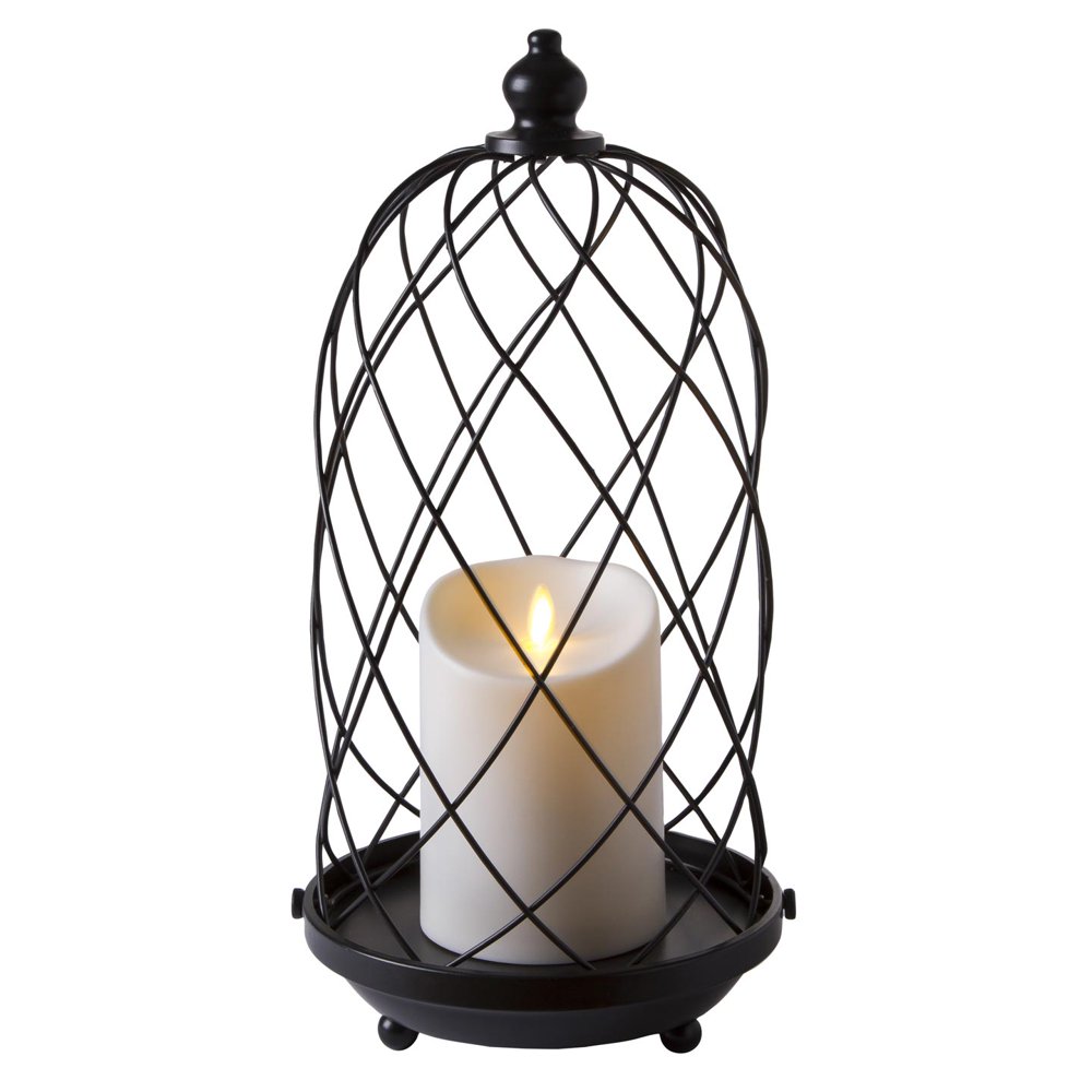 Luminara Bird Cage Candle Holder Flameless, Black