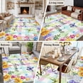 thumbnail image 5 of Spring Wildflowers Area Rugs 5'x7', Washable Small Throw Rugs for Laundry Room Playroom, Watercolor Floral Leaf Colorful Plaid Indoor Outdoor Rug Non-Slip Low Pile Carpet Runner Reversible Floor Mats, 5 of 8