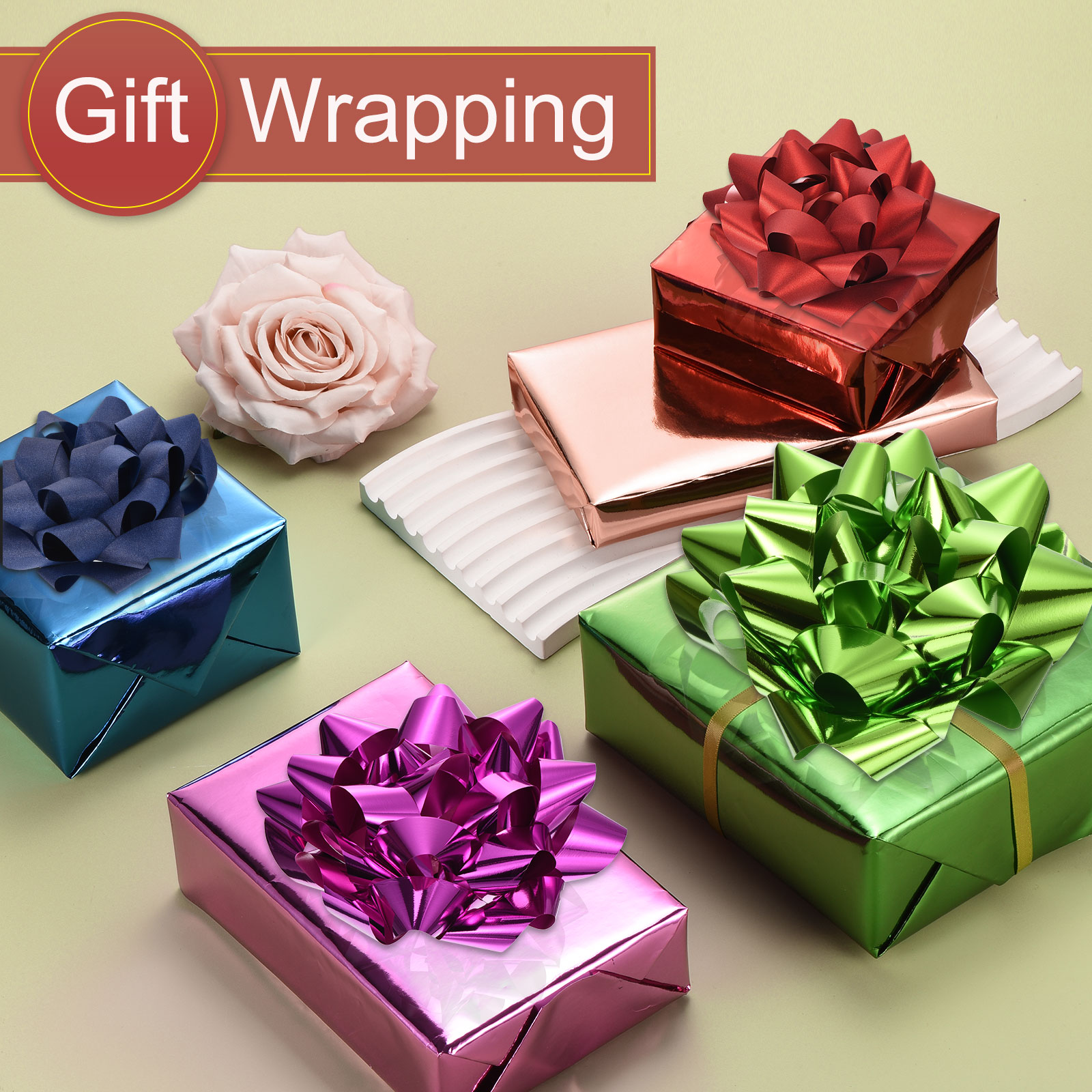 Uxcell 10 Inch Large Gift Bow Metallic Christmas Bows Gold for Gift Wrapping