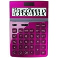 thumbnail image 1 of Multifunction Large Screen Calculator 12-bit Digital HD Display Protection Eye Solar Button Battery Double Insurance Financial Calculator Practical Gift (Color : Gold)-Wine Red, 1 of 5