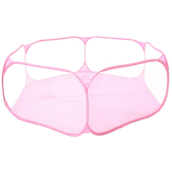LEORX Pink Polyester Pet Playpen for Rabbits and Hamsters Safe Portable Indoor Play Area Small Size