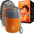 thumbnail image 1 of Insulated Food Flask - 530ml Stainless Steel Jar for Hot and Cold Meals &acirc;?? Double-Wall Insulation, Thermal Food Container for School, Office, Trave, 1 of 9