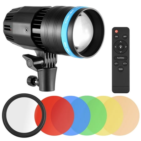 50W Compact Focusing Video COB Photography Continuous 5500K Dimmable CRI90+ Built-in Magnifying Lens with Remote Control 5pcs Color Filters for Wedding Fashion Product Photography