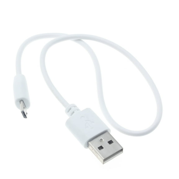 Short USB Cable for Alcatel Go Flip 3 / Smartflip - 1ft MicroUSB Charger Cord Power Wire Fast Charge Sync White A7W