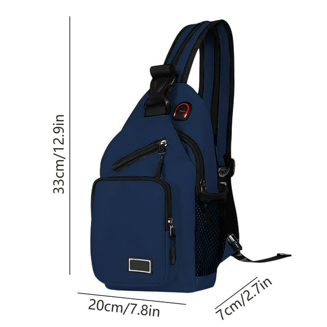 yulier Sac à Bandoulière Sac à Dos pour Hommes Femmes, Sac à Bandoulière Convertible Sac de Poitrine avec Multiples Poches et Sangle Réglable pour Sac de Jour Voyage Randonnée