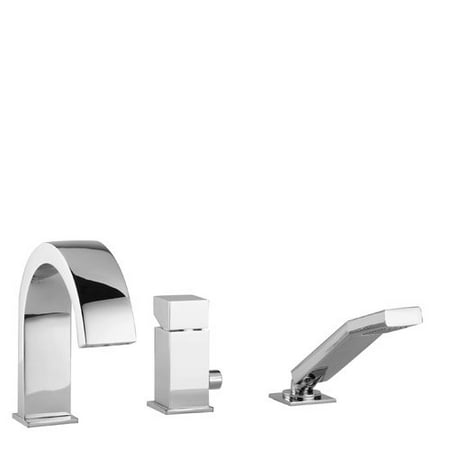 Deck Mount Diverter - WS Bath Collections Level LEC Three-Hole Deck Mount Single Handle Diverter Shower Panel