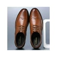 thumbnail image 5 of Fangasis Mens Oxford Shoe Smooth Dress Shoes Low Top Oxfords Wedding Glossy Brown 8, 5 of 7