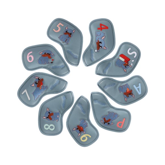9 fundas para cabezas de hierro de golf Strade Fareast Limited PU Gris azul