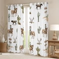 thumbnail image 2 of Castle Fairy Western Cowboy Curtains Pack of 2 (42x84 Each) for Boys Girls,Exotic Style Cactus Bull Skull Curtains Blackout,Retro Vintage Aesthetic Bedroom Curtains,Luxury Bedroom Decor, 2 of 6