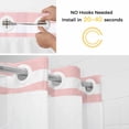 thumbnail image 5 of Anchor Pink No Hook Shower Curtain Waterproof, Bathroom Curtains with Snap in Liners and See Through Top Window, Modern Navy Blue White Striped Nautical Hotel Style Bathtub Curtains Shower 48"Wx72"L, 5 of 8