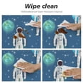 thumbnail image 4 of WYYP  Astronaut Earth Pattern Fitted Round Table Cover with Elastic Protector Table Kitchen Dinner Waterproof Oil-Proof Tablecloth White, 4 of 7