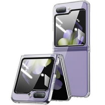 Dteck for Samsung Galaxy Z Flip 5 Case with Built-in Front Screen Protector, Crystal Clear Slim Fit Ultra Thin Shockproof Protective Phone Cover for Samsung Galaxy Z Flip5 5G, Transparent