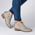 thumbnail image 4 of Journee Womens Livvy Back Heel Zip Stacked Heel Booties, Widths Available, 4 of 9