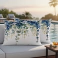 thumbnail image 5 of Outdoor Pillow Covers Green Eucalyptus Leaf Waterproof Pillow Cases 20x12 Set of 2, Watercolor Leaves on White Throw Pillow Cover Pillowcase for Patio Balcony Couch Garden, 5 of 9