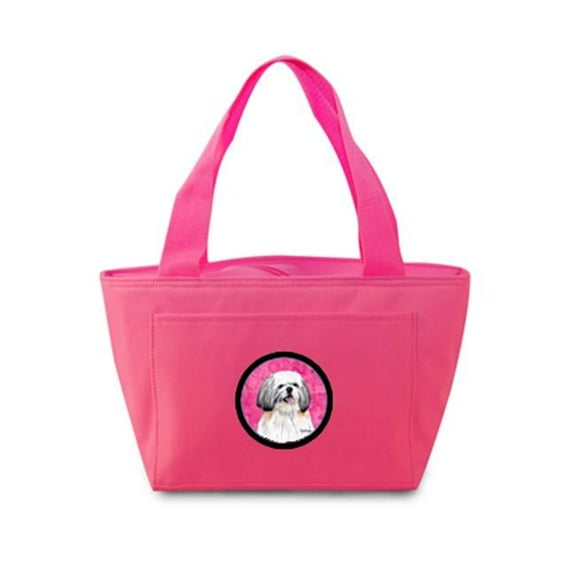 Carolines Treasures SC9128PK-8808 15 x 7 in. Shih Tzu Zippered Insulated School Washable and Stylish Lunch Bag Cooler- Pink