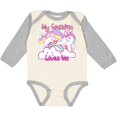 thumbnail image 3 of Inktastic My Grandma Loves Me Unicorn Girls Long Sleeve Baby Bodysuit, 3 of 5