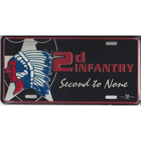 212 Main 26034EC 6 x 12 in. 2D Infantry Second to None Metal License Plate
