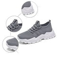 thumbnail image 6 of Daznico Women's Wide Fit Fly Weave Sneakers - Breathable Thick-Sole Tennis Shoes with Shock Absorption,Color:Grey,Size:8, 6 of 8