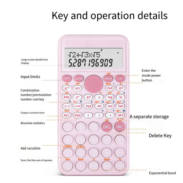 ZheElen Plastic Lightweight And Portable Scientific Calculator For On Go Calculations Scientific Calculators White 16.2 8.25 1.2CM Walmart