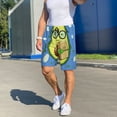 thumbnail image 7 of Bixox Men's Avocado with Glasses printed lightweight casual shorts, soft sleep shorts with pockets., 7 of 7