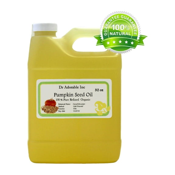 Dr Adorable - 32 oz - Pumpkin Seed Refined Oil - 100% Pure Organic Cold Pressed Natural Hair Skin Anti Aging