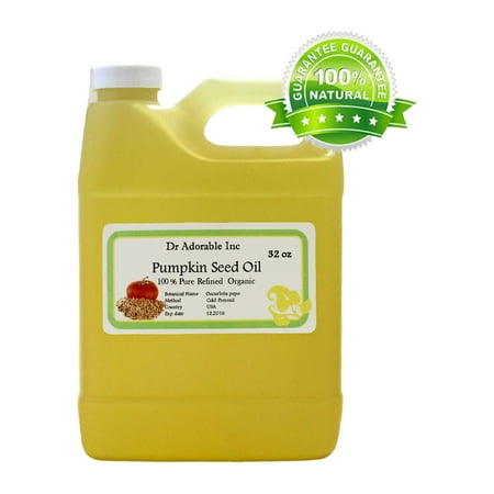 Dr Adorable - 32 oz - Pumpkin Seed Refined Oil - 100% Pure Organic Cold Pressed Natural Hair Skin Anti Aging