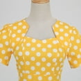 thumbnail image 4 of IBTOM CASTLE Women Polka Dots Vintage Dress 1950s Retro Rockabilly Swing Dress Ladies Cocktail Tea Party Summer Casual Dresses XL Yellow-Dots, 4 of 8