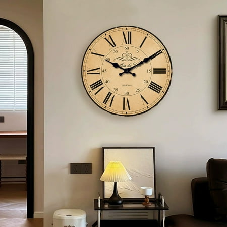 Ohmyroo Wooden Novelty Wall Clock Silent Decorative Timepiece For Home Interior And Wall Styling