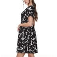 thumbnail image 2 of Balery Anchors Vestidos sueltos de manga corta para mujer, vestidos de verano 2025, vestidos casuales de corte A con vuelo., 2 of 6