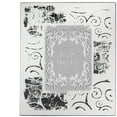 thumbnail image 2 of Modern Etched Wooden Photo Frames, Large, Set of 4, Silver- Saltoro Sherpi, 2 of 5