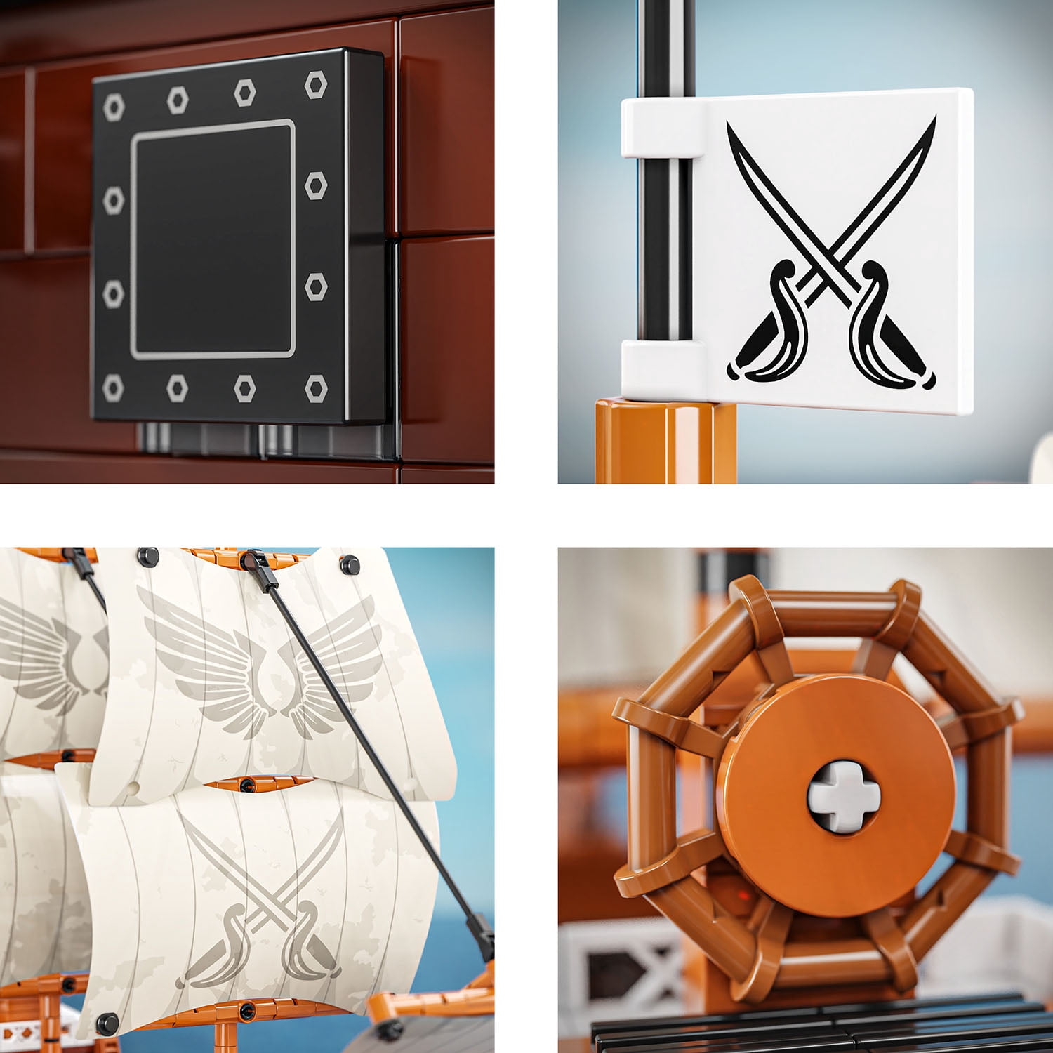 Honchoes Sailboat Building Set with LED Compatible with Lego Ship Model Toy for Adults 2284 Pcs