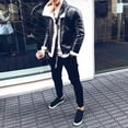 thumbnail image 2 of Chaquetas de Piel Sintética Para Hombre, Chaqueta de Cuero Para Invierno, Abrigo Cálido Con Forro de Terciopelo, Prendas de Vestir Con Cremallera Para Hombre, Top Odeerbi ODB-4, 2 of 4