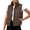Coffee, variant on Women's Polka Dot Sleeveless Puffer Vest Casual Stand Collar Cropped Gilet Outerwear with Pockets