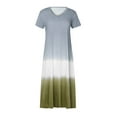 thumbnail image 5 of Aloohaidyvio Boho Dresses for Women 2024,Women Plus Size Daily Tie-dyed Color Block Loose V Neck Short Sleeve Dress, 5 of 6