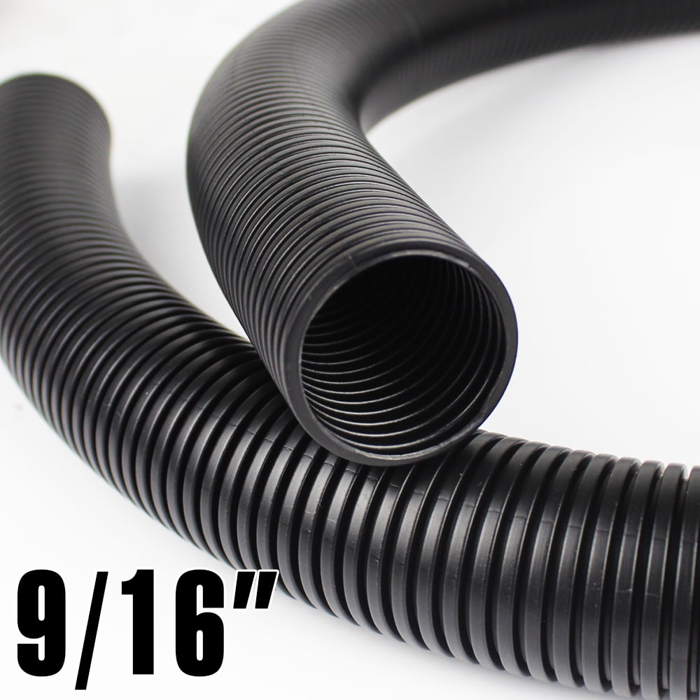 Split Wire 9/16inch Black Loom Conduit Corrugated Plastic Wire Cover  Protect Wires Cables