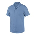 thumbnail image 2 of DPTALR Men's Textured Stripe Short Sleeve Shirt,Button Down Casual Beach Shirt with Chest Pocket ,Blue,Big Men's,Tall Men's S,Young Men's Shirts, 2 of 6