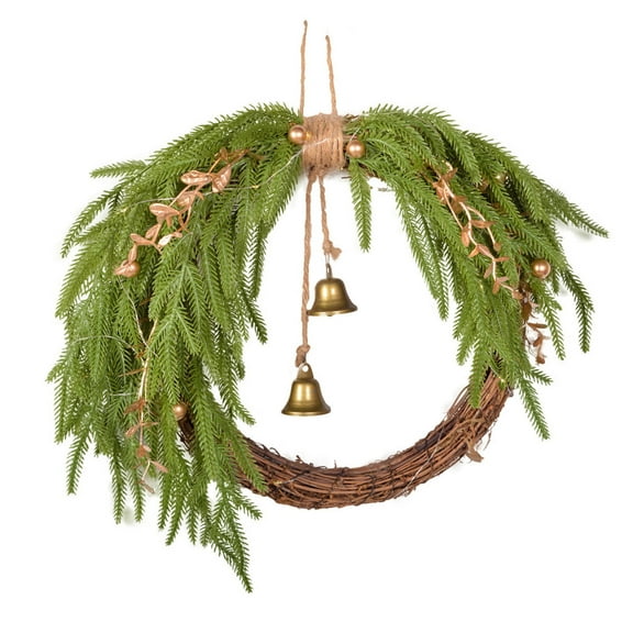 Nmdmisc Christmas Norfolk Branches Rattan Wreath,Artificial Norfolk Branches Decorative Wreath, Faux Christmas Norfolk,Decorative Garland for Xmas Indoor Outdoor Home Decor