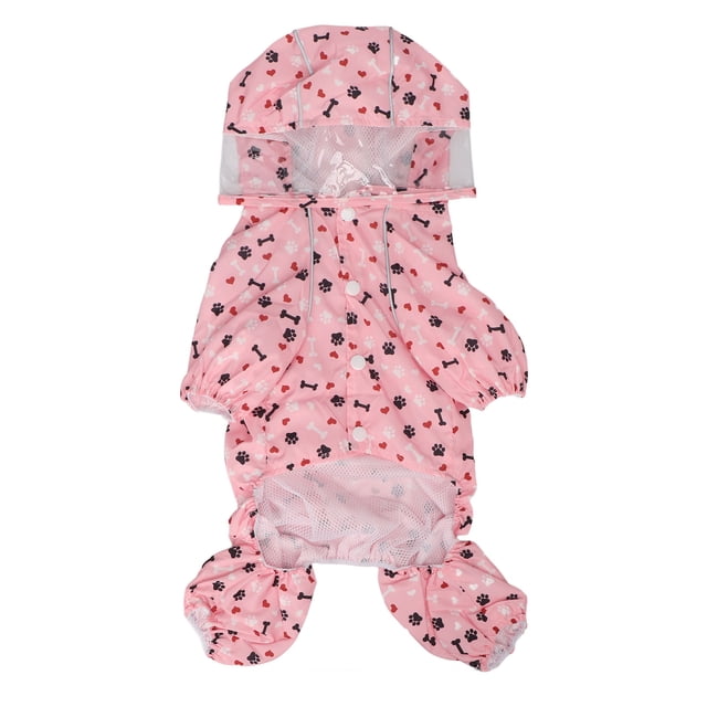 Chubasquero reflectante para cachorros, impermeable, transpirable, bonito patrón, abrigo de lluvia con capucha para perro mascota con anillo en D XL