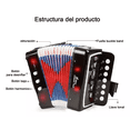 thumbnail image 5 of Mini Acordeón Infantil Juguete Musical Educativo Niños Negro, 5 of 5